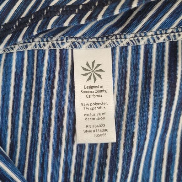 Athleta Striped Half Zip Top - Blue and White Size Small - Picture 5 of 7